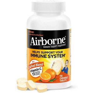 Комплекс с витамином С для иммунной поддержки Airborne Vitamin C 1000 мг Citrus Flavor, 116 таблеток