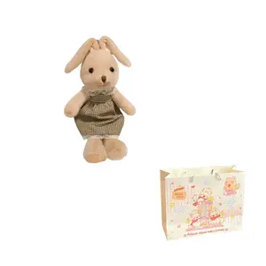 Плюшевая игрушка кролик с длинными ушами, высота 40 см Mise, красный/желтый