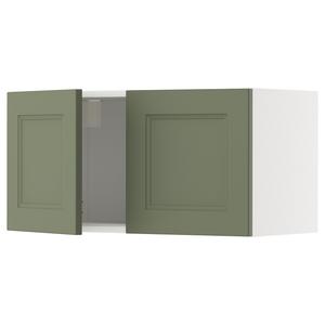 Навесной шкаф с 2 дверцами, белый/серо-зеленый Axstad, 80x40 см, Metod IKEA