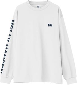 Футболка с длинным рукавом и надписью Helly Hansen, унисекс, модель HM32578, унисекс, для взрослых, белый