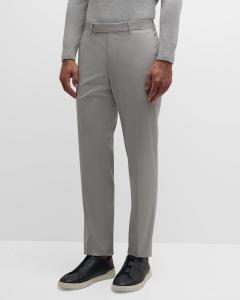 Мужские классические брюки из хлопка премиум-класса ZEGNA, цвет Light Gray Solid