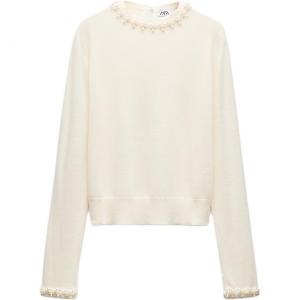 Трикотажная футболка ZARA, тёмно-красная