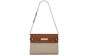 Сумка через плечо SL MANHATTAN с замком-застёжкой, многоцветная, женская, бежево-кирпичная SAINT LAURENT