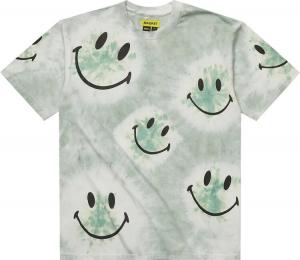 Футболка Market Smiley Shibori Dye T-Shirt 'Green', зеленый
