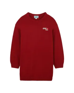 Красное детское платье с длинными рукавами Kenzo Kids