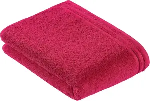 Полотенце Vossen "Calypso Feeling", (1 шт.), с узкой каймой, из 100% хлопка, веганское, однотонное 67х140 см (1 шт.), цвет cranberry