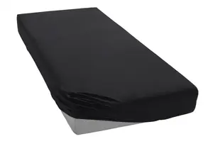 Элегантные приталенные простыни "Мако-Джерси", высокое качество с содержанием эластана Elegante 180-200х200-220 см, 1 шт., черный