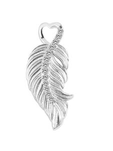 Adeliás Женский кулон в виде пера из серебра 925 пробы с кубическим цирконием в серебряной оправе