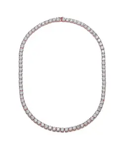 Женское теннисное ожерелье 4 мм с прозрачными кубическими цирконами Rachel Glauber, pink