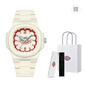 Наручные часы кварцевый механизм пластиковый ремешок белый циферблат унисекс праздничный подарок Dickies