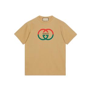 Футболка с принтом логотипа GUCCI, коричневый