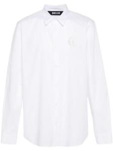 Just Cavalli рубашка с вышитым логотипом, белый
