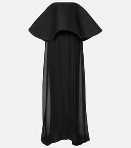 Длинное платье La Robe Vela из шерсти и шелка Jacquemus, черный