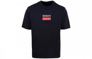 Хлопковая футболка с принтом логотипа HERON PRESTON, черный