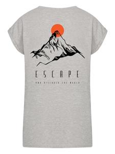 Футболка с удлиненными плечами Escape Discover the World Mountain серого цвета в крапинку F4NT4STIC