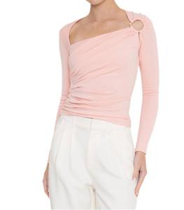 Асимметричный топ с кольцом в розовом Fore Collection