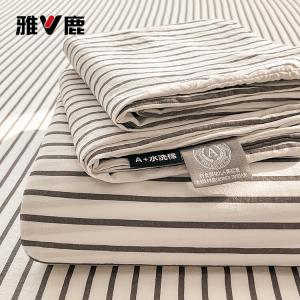 Yalu Простыня 200х230 см, черная полоска, мягкая и дышащая