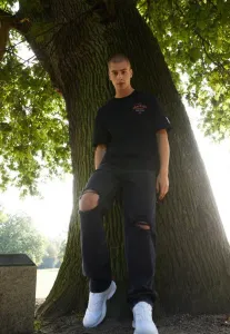 Kk ретро мешковатые рабочие джинсы прямого кроя до колена Karl Kani, Bleachedblack