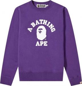 Толстовка BAPE College Crew Sweat 'Purple', фиолетовый