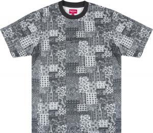 Футболка Supreme Patchwork Paisley Short-Sleeve Top 'Black', черный