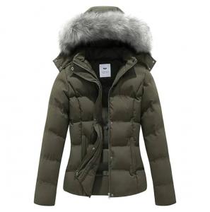 Стеганая утепленная куртка со съемным капюшоном GGleaf, темно-зеленый