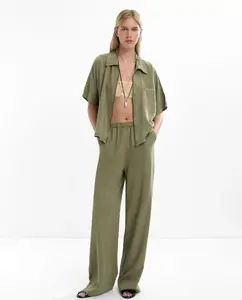 Женские брюки свободного кроя с эластичным поясом Parfois, зеленый