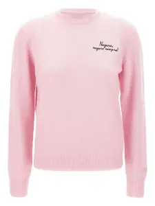 Вышитый свитер с круглым вырезом Mc2 Saint Barth, розовый