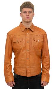 Джинсовая куртка с кожаной рубашкой в стиле ретро пекин Infinity Leather, коричневый