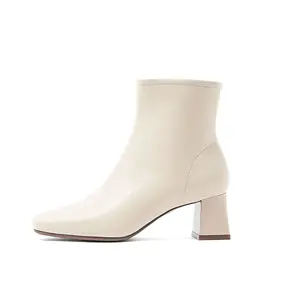 COMELY Черно-молочные-экрю женские ботильоны с текстильной подкладкой, цвет Milk Tea (Fabric Lining)