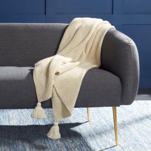 Плед Safavieh Mari, 50x60 см, бежевый / золотой