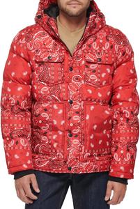 Мужская куртка-пуховик Levi's Performance с капюшоном (стандартные размеры, большие размеры и размеры для высоких), Red Bandana