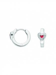 Adeliás Женские серьги-кольца из серебра 925 пробы / серьги-кольца в форме сердца с цирконием в серебре