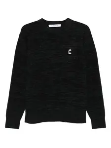 Свитер с вышитым логотипом и круглым вырезом Études Studio, серый