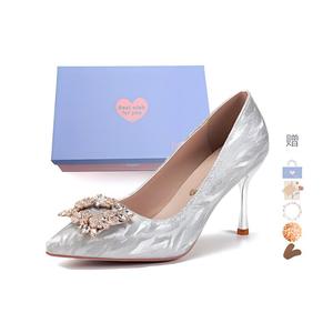 Xingdiman Серебряные туфли на шпильке для женщин с высотой каблука 8 см в подарочной коробке с дополнительным подарком, цвет Silver 8CM[Gift Box Set]+Giveaway