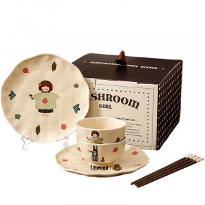 Керамические наборы посуды KAWASIMAYA, [Gift Box Set]2-Person Dining 6-Piece Set (Kids')