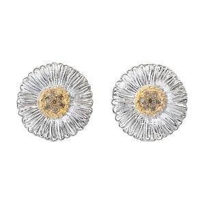 BUCCELLATI Серьги из 925 стерлингового серебра с бриллиантами, золотым покрытием и цветными камнями Unisex Silver