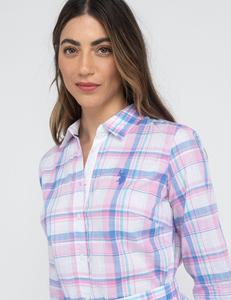 Платье-рубашка U.S. Polo Assn Long Sleeve Plaid Shirt, розовый/голубой