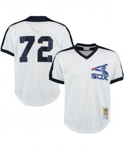 Мужская футболка carlton fisk white chicago white sox cooperstown mesh batting practice jersey Mitchell & Ness, белый