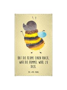 Mr. & Mrs. Panda Полотенце для гостевого туалета Hummel, пушистое, с надписью пастельно-желтого цвета