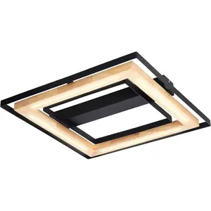 Светодиодный потолочный светильник RILAS LED-модуль 4 шт., теплый белый свет, потолочная лампа, бамбук, дизайнерский светильник, гостиная Nowa, черный