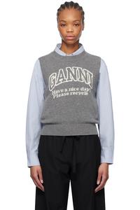 Графический жилет Ganni, серый