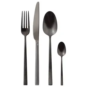 Набор столовых приборов Monoblock Rock Diamond Black Sambonet из 24 предметов, черный