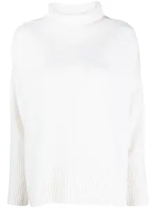 Кашемировый джемпер с высоким воротником ALLUDE, нейтральный