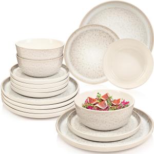 Набор столовой посуды Key West - 18 предметов из керамики Sänger, кремовый