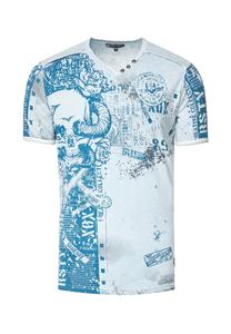 Футболка Rusty Neal Футболка с крутым принтом по всей поверхности RUSTY NEAL, голубой