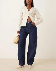 Джинсы-бочонки ASOS DESIGN с завышенной талией, промытые