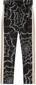 Брюки Palm Angels Spider Web Classic Track Pant 'Black/Off White', черный