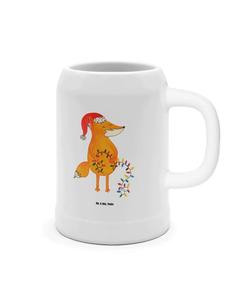 Пивная кружка лиса Рождество без слов в белом цвете Mr. & Mrs. Panda