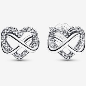 Серьги Pandora Sparkling Infinity Heart, серебро