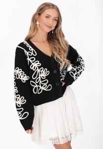 Кардиган IZIA Cardigan, Black White/Black